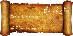 Csák Áron névjegykártya